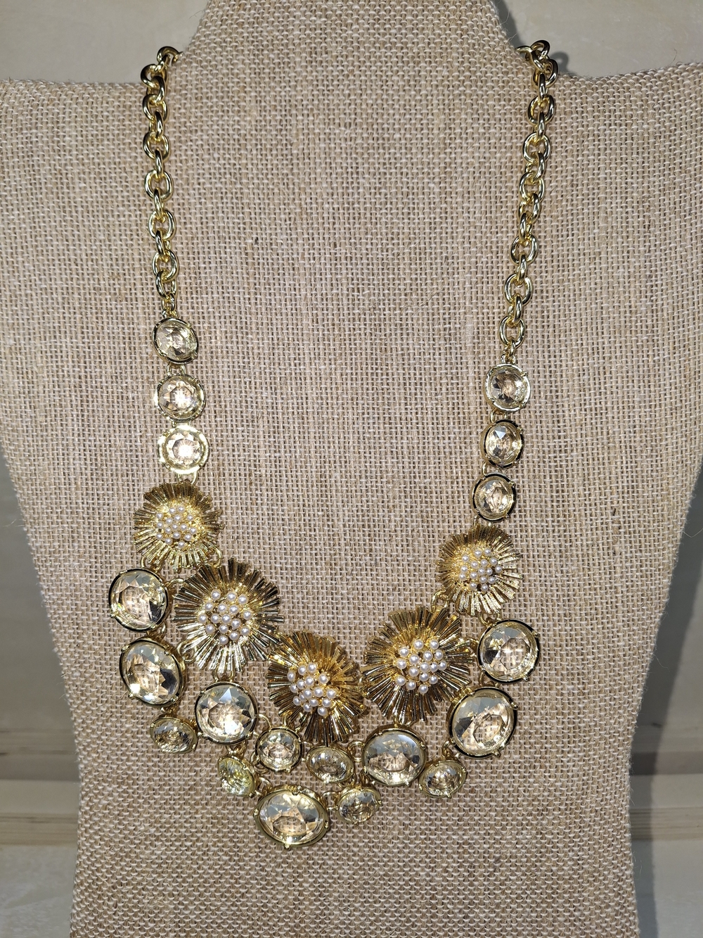 Talbot Vintage Gold Floral Statement Necklace